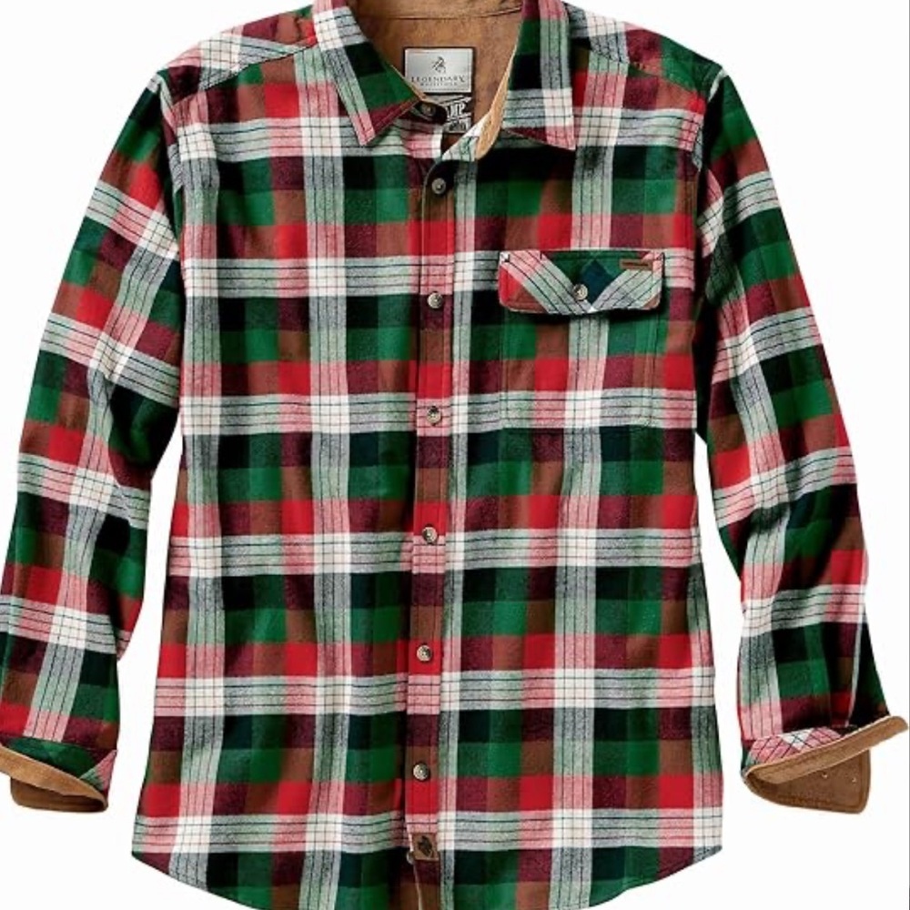Legendary Whitetails Men's Buck Camp Flannel Long Sleeve Plaid Corduroy Cuffs XL - Picture 2 of 10